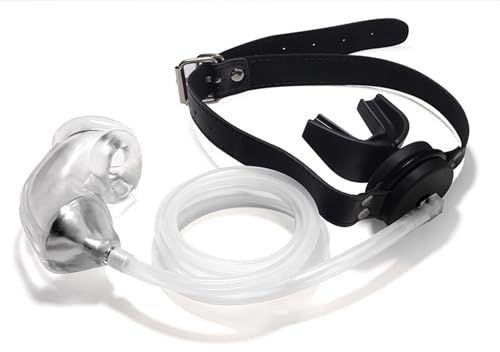 Tampão bucal de mictório adulto de silicone A156 (plugue de boca preto + manga de silicone transpare