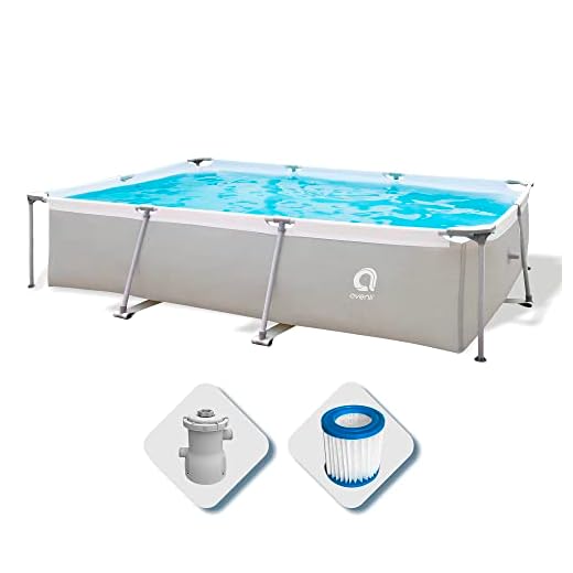 Avenli Piscina Rectangular Con Estructura, Gris