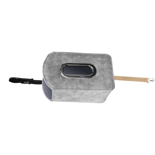 Caja de pañuelos para asiento de coche colgante con bolsillo adicional, accesorios interiores elegantes y prácticos para el conductor