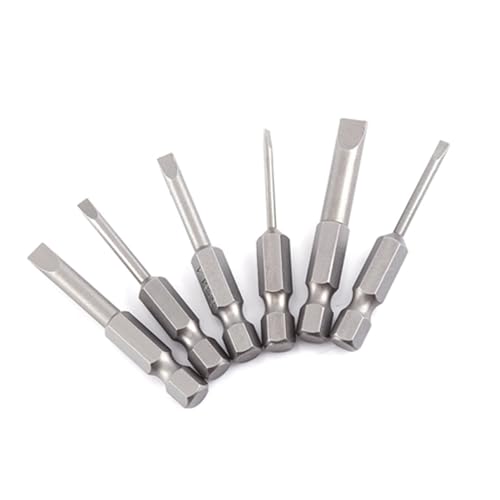 Juego de 6 puntas planas de 50 mm para destornillador hexagonal de un cuarto de pulgada 7