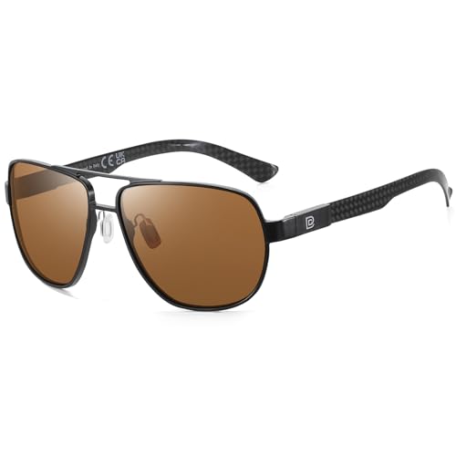Image of DUCO Aviator Sunglasses for Men Women Carbon Fiber Polarized Sunglasses Men UV Protection for Driving Golf Fishing 3051