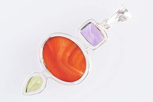 Pendentif en argent avec cornaline pour sublimer vos tenues - 2
