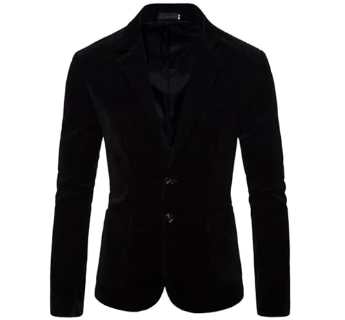 Men Business Suit Jackets Slim Fit Corduroy Notch Lapel Two Buttons Blazers4
