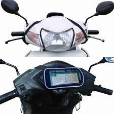 Image of Swissbell :- Polyester Handlebar Universal Mobile Holder Mount Pouch Bag Waterproof for Activa Jupiter EV Ola-S1 Pleasure Ntroq All Scooter Scooty Bike Fit 7 inches Phone (Black)