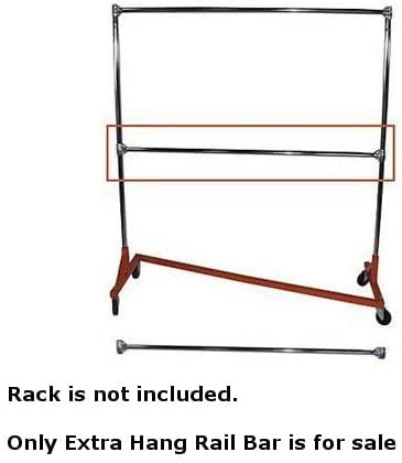 Hang Rail Bar Extra in Chrome for Heavy Duty Z Truck Clothing Racks