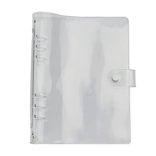 MultiBey A5 - Carpeta de 6 anillas, tamaño A5, transparente, suave, de PVC, rellenable, cubierta de hojas sueltas (color blanco) Cover