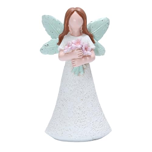 Artpaul Angel of Best Wishes Figurines-Resin Angel Statue Holding Flowers,Thanksgiving
