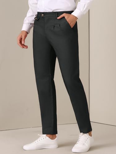 Lars Amadeus Dress Pants for Men's Pleated Front Tapered Leg Business Chino Trousers2