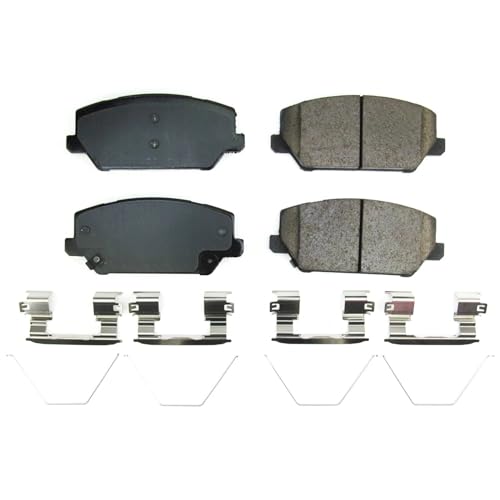 Image of PowerStop Front Brake Pads for Hyundai Veloster N 2019-22 - Z17 Ceramic Brake Pads with Installation Hardware, 17-2211
