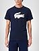 Lacoste Men's Ultra Dry XXL Logo T-Shirt, Navy Blue/White, Large