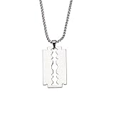 Punk Necklaces Stainless Steel Mens Stainless Steel Razor Blade Model Dog Tag Pendant Hip Hop Punk Rock Necklace