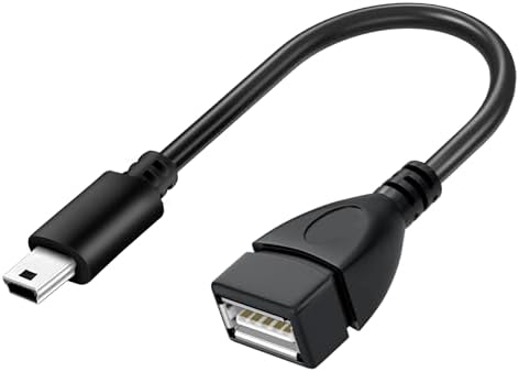 SaiTech IT Mini USB OTG Cable for Digital Cameras - USB A Female to Mini USB B 5 Pin Male Adapter Cable
