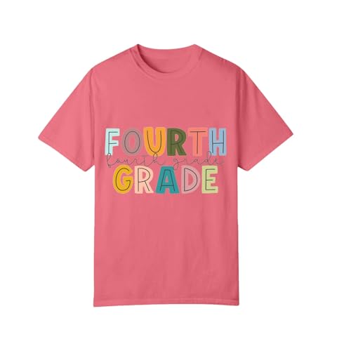 Girls Boys Back to School Shirt Fourth Grade T-Shirt First Day of School Outfits Kids Summer Tee Tops Lettering Preppy Tees3