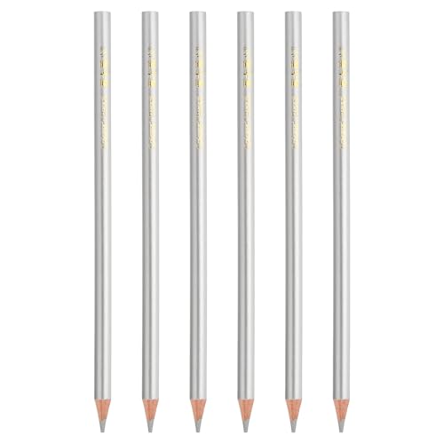 PATIKIL Silver Colored Pencils Set,6 Pcs Oil Color Pencils Wooden Coloring Drawing Pencil for Artists Art Painting