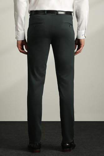 Image of Van Heusen Men Mid Rise Move Labs Knitted Premium Trousers | 360 Degree Stretch| Auto-Flex Waist Band |Wrinkle Free