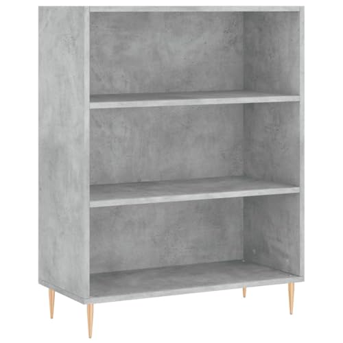 Librería de 3 compartimentos abiertos gris hormigón mueble madera moderno 2