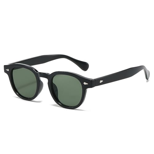 Lunettes de soleil UV400 ovales vert foncé avec rivets protecteurs pour homme et femme