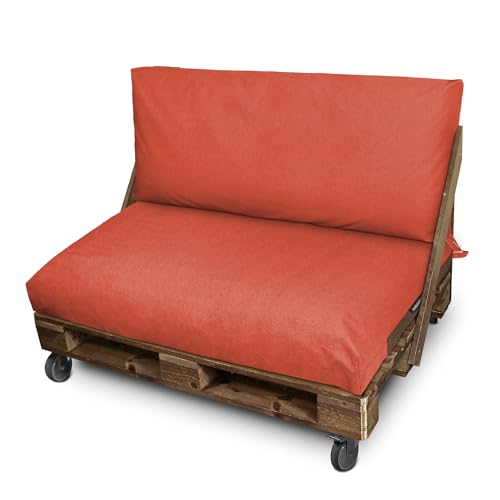 Happers Palettenkissen aus wasserdichtem Naylim für den Außenbereich 120x80 + 120x45 Orange