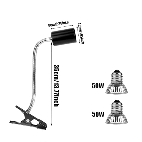 UQTUKO Schildkröten Wärmelampe, Reptilien Terrarium Lampe mit Timer und 2 UVA/UVB 50W Heizlamp Wärmespotlampe E27 Lampenfassung Reptilien Heizlampe für Eidechsen, Schildkröte, Eidechse, Schlangen