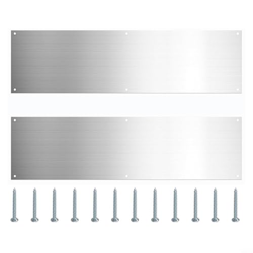 Kit de placa de acero inoxidable para uso en puertas batientes estándar en casas, apartamentos, condominios y edificios de oficinas