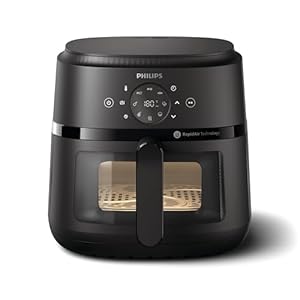 Philips Airfryer 2000 Serie 6.2L - 1700W Vermogen, Kookvenster, RapidAir-technologie, Digitaal touchscreen, 13 kookopties, Tot 90% minder vet, Zwart (NA230/00)