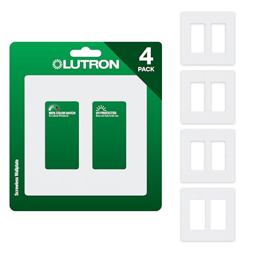 Image of Lutron Claro 2 Gang Decorator /Rocker Wallplate, Gloss, White (4-Pack) | CW-2-WH