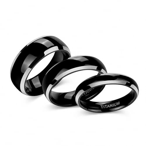 Alianza de compromiso en titanio negro un regalo para parejas 3