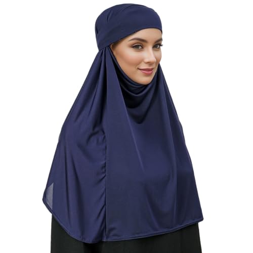 Ready To Wear Arab Malay Instant Prayer Hijab Scarf for Women Jersey Muslim Head Wrap Turban Shawl Khimar Neck Cover2