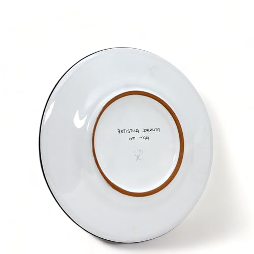 Plato cargador artesanal POSATA NERO 13 pulgadas blanco miniatura 3