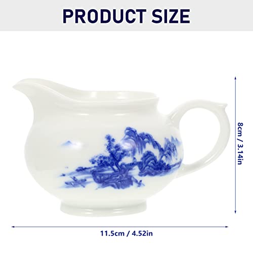 Kichvoe Coffee Syrup Gravy Boat Saucer Pitcher Blue And White Porcelain Gravy Container - Easy Pour Roasting Sauce Dish For Salad Dressings Milk Broth Creamer Coffee Creamer #TOP3