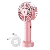 Persönlicher elektrischer Ventilator, leistungsstarker Handventilator mit Zerstäubung | Ventilator mit einstellbarer Geschwindigkeit – Ventilator mit Wassernebel mit Batterie für Spaziergänge, Zuhause