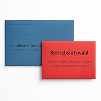 Betriebsratswahl Briefwahl Kombipaket – wahlweise: Stimmzettelumschläge C6 rot/blau + Rückumschläge B6 blau/rot, nassklebend – gesetzeskonform (C6 Rot + B6 Blau – Betriebsratswahl, 100 Stück)
