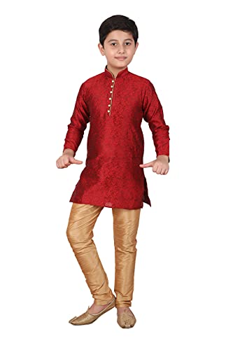 Boy's Cotton Indian Kurta For Kids Boys | Traditional Wear | 1 To 16 Years | Pack Of 1 (Maroon, 2-3 T) Maroon