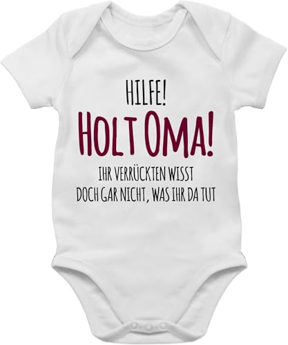 Shirtracer Baby Body Junge Mädchen - Sprüche - Hilfe holt Oma Ihr...