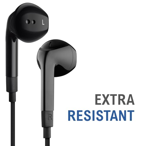 Image of LUDOS FEROX Wired Earbuds in-Ear Headphones, 5 Year Warranty, Earphones with Microphone, Noise Isolation Corded for 3.5mm Jack Ear Buds for iPhone, Samsung, Computer, Laptop, Kids, School Students