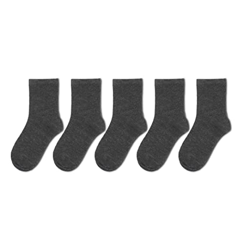 Cub Rocks 5pk Kids Bamboo (Viscose) School Ankle Socks! Grey, UK Size 13-3 (7-10 yrs)