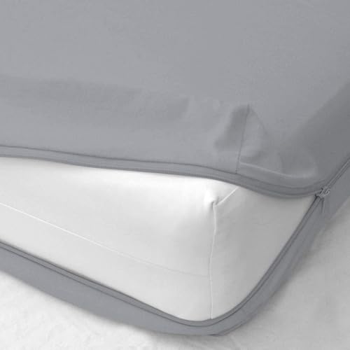 Mattress-Homes Queen Zippered Fitted Sheet, Light Grey, 12" Deep Pocket