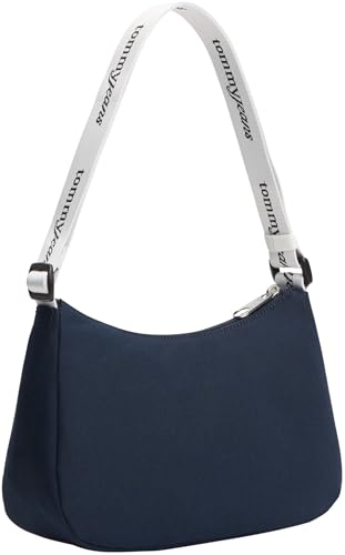 Tommy Jeans Damen Handtasche Daily Shoulder mit Reißverschluss, Blau (Dark Night Navy), Einheitsgröße