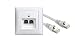 Produktbild BUSCH JÄGER Komplettset / 2er Netzwerkdose - 2-fach UAE Anschlussdose Cat.6A UAE 0218/12-101 + 2 Meter Marken Patchkabel 6a + Rahmen + Abdeckung Balance SI alpinweiß