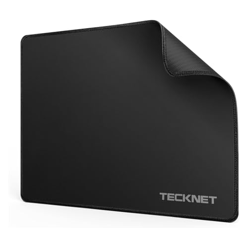 TECKNET Tapis de Souris, 27x21 cm Tapis de Souris Gamer Mousepad, Base en Caoutchouc Imperméable et Antidérapante, Offrez-Vous Une Glisse Ultra-Douce et Un Suivi Optimal pour Travail, Jeux-Noir