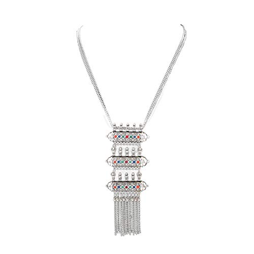 Aradhya Afghani Designer Turkish Style Vintage Oxidised German - Silver Tribal Necklace Pandeant Antique Jewellery for Girls & Women Boho Gypsy