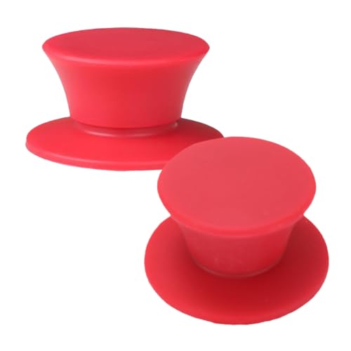 Baluue 2 piezas Pomos de Repuesto para Tapa Olla de Silicona Roja Protección Antiescaldaduras Fácil Instalación Compatibles con Tapas de Cocina y Batería de Inducción Pack de Unidades