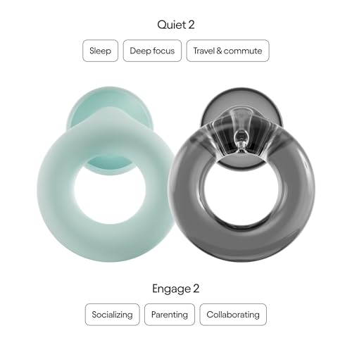 Image of Loop Everyday Bundle (2-Pack) Quiet 2 + Engage 2 | Reusable Ear Plugs for Sleep, Focus, Noise Sensitivity, Socializing & More | 24 dB /16 dB Noise Reduction