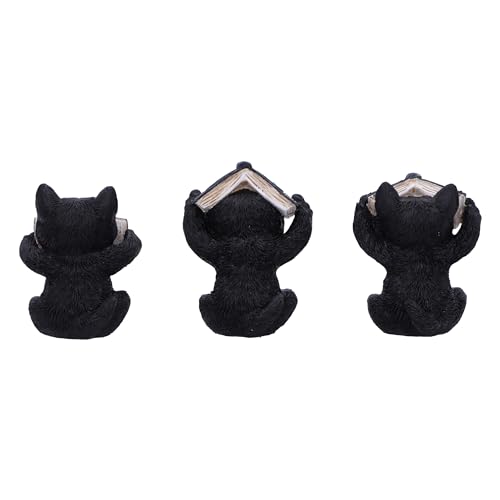 Nemesis Now Three Wise Spell Cats 8.5cm, Resin, Black, Three Wise Kitten Figurines, Occult Kittens Figurine Trio Set - Image 3