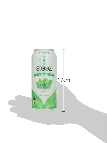 Steaz Organic Iced Green Tea, Mint, 16 oz