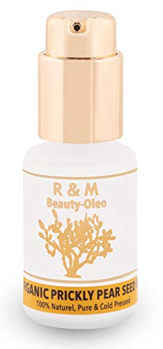 R&M Kaktusfeigenkernöl Bio - Premium Kaktusfeigenöl Für Gesicht, Körper, Haut & Haar - Prickly Pear Seed Oil Für Eine Schönere Haut Und Ein Reines Gesicht - Kaktusöl 30ml Pump-Flasche