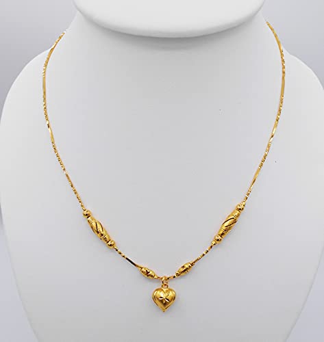 Beaded Thai Baht Yellow Gold Plated Filled Necklace Jewelry for women 18 inch3