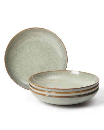Image of Pokini 8.75'' Ceramic Pasta Bowls Set of 4, Salad Bowls Pasta Serving Bowls