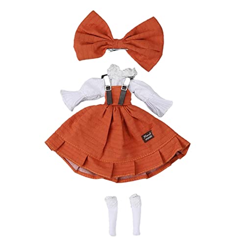 Yunmeryker Vestido de Muñeca Ropa para Muñeca con Faldas Y Accesorios Diseño Elegante Tela Agradable para Fiesta Disfraz Adecuado para Regalo Y Colección, Tirantes Naranja