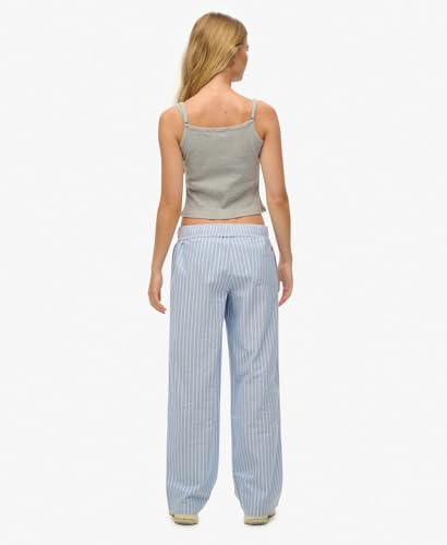 Superdry Para Mujer. W7011273A PantalóN Cotton Stripe Elastic Azul (M), Casual, AlgodóN - 5